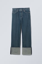 Saffierblauw - Galaxy losse jeans met omgeslagen pijpen - 0