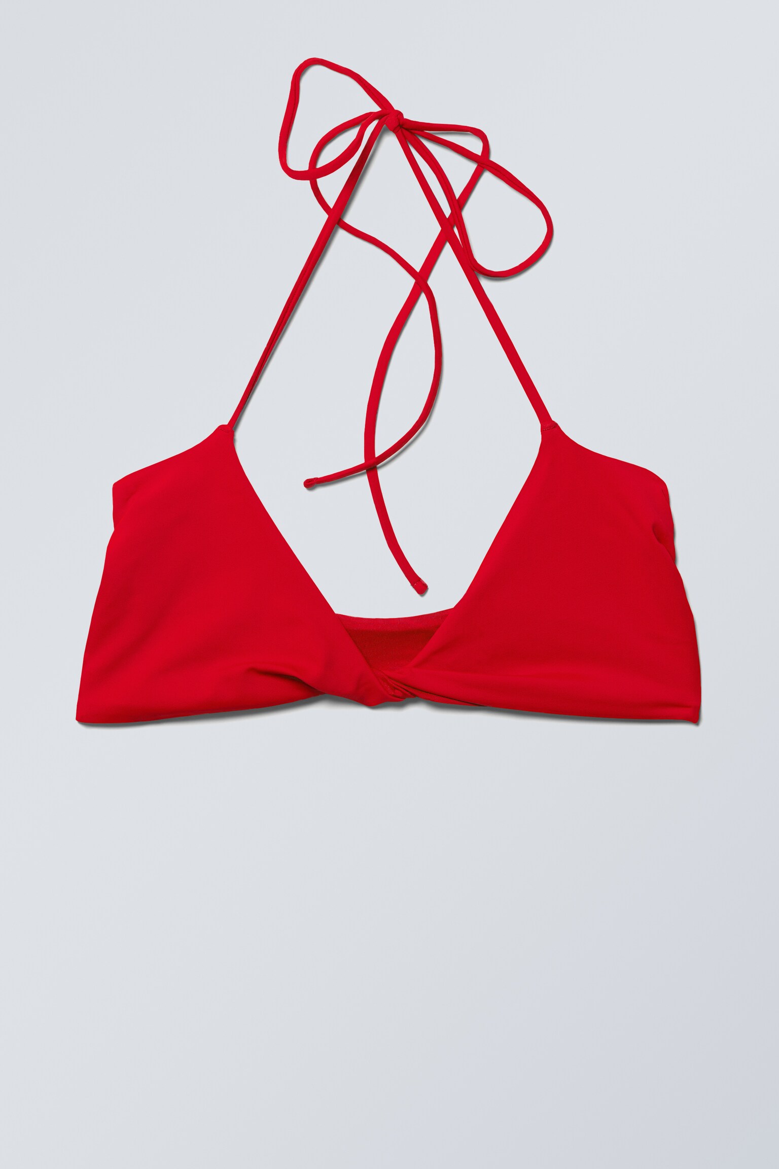 Turn Halter Bikini Top - Bright Red/Dark Blue