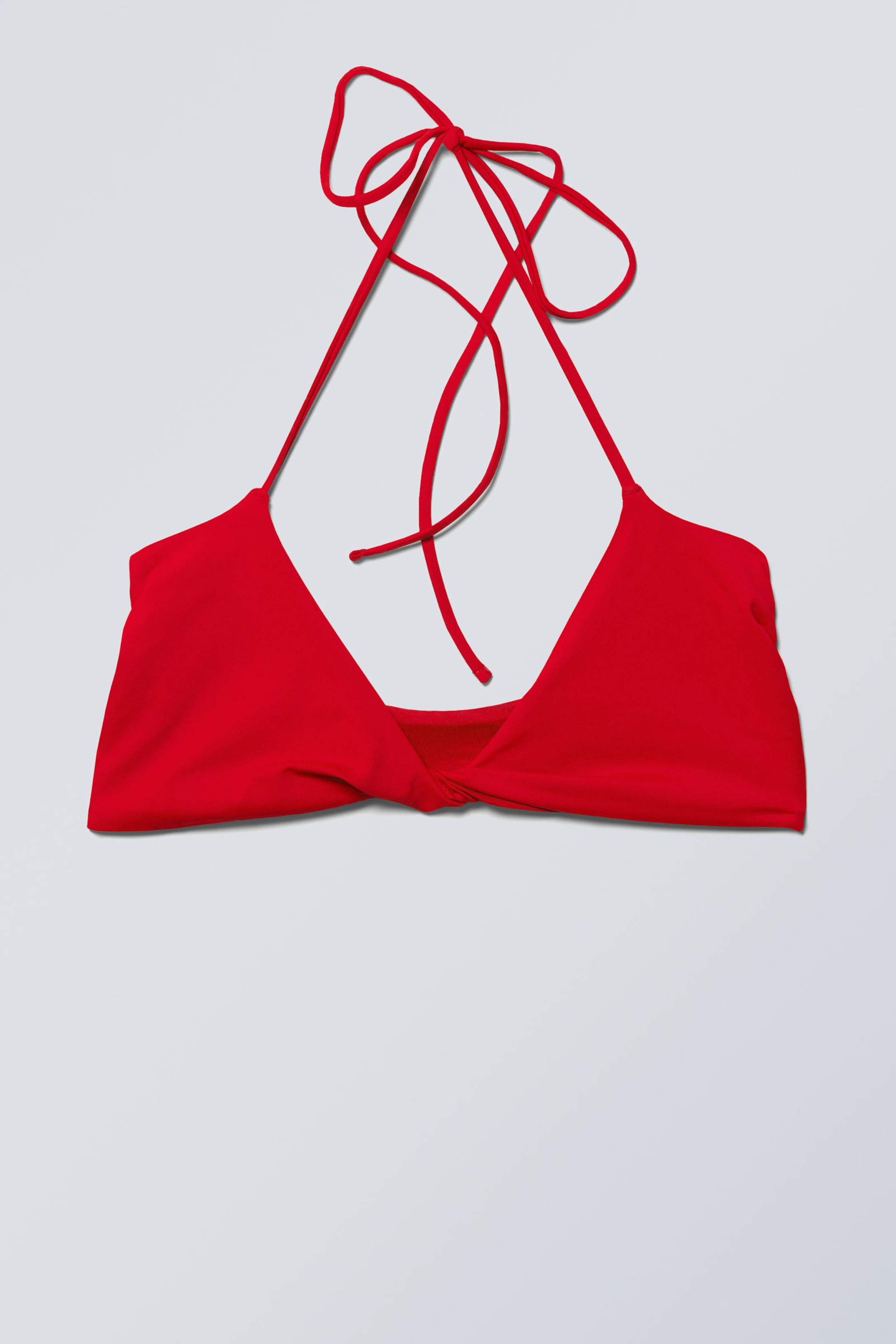 Bright Red - Turn Halter Bikini Top - 3