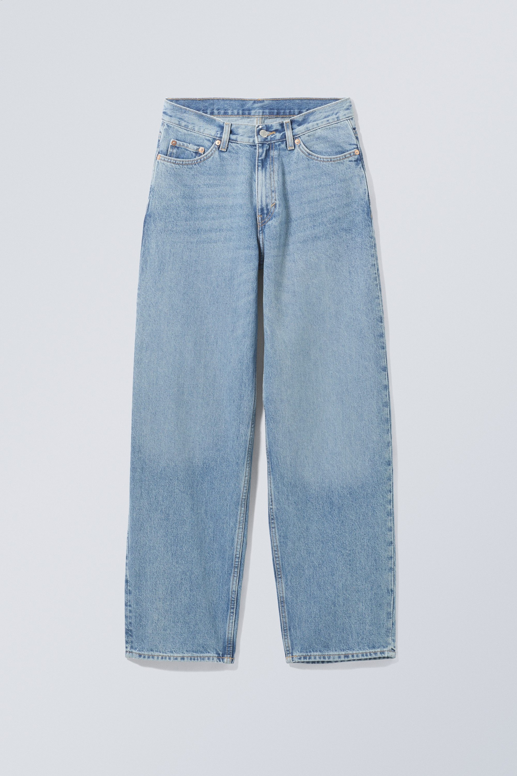 Dimblå - Rail Mid Waist Loose Wide Jeans - 0
