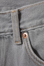 Misty Grey - Hellgrau - Space Mid Waist Relaxed Straight Jeans - 1