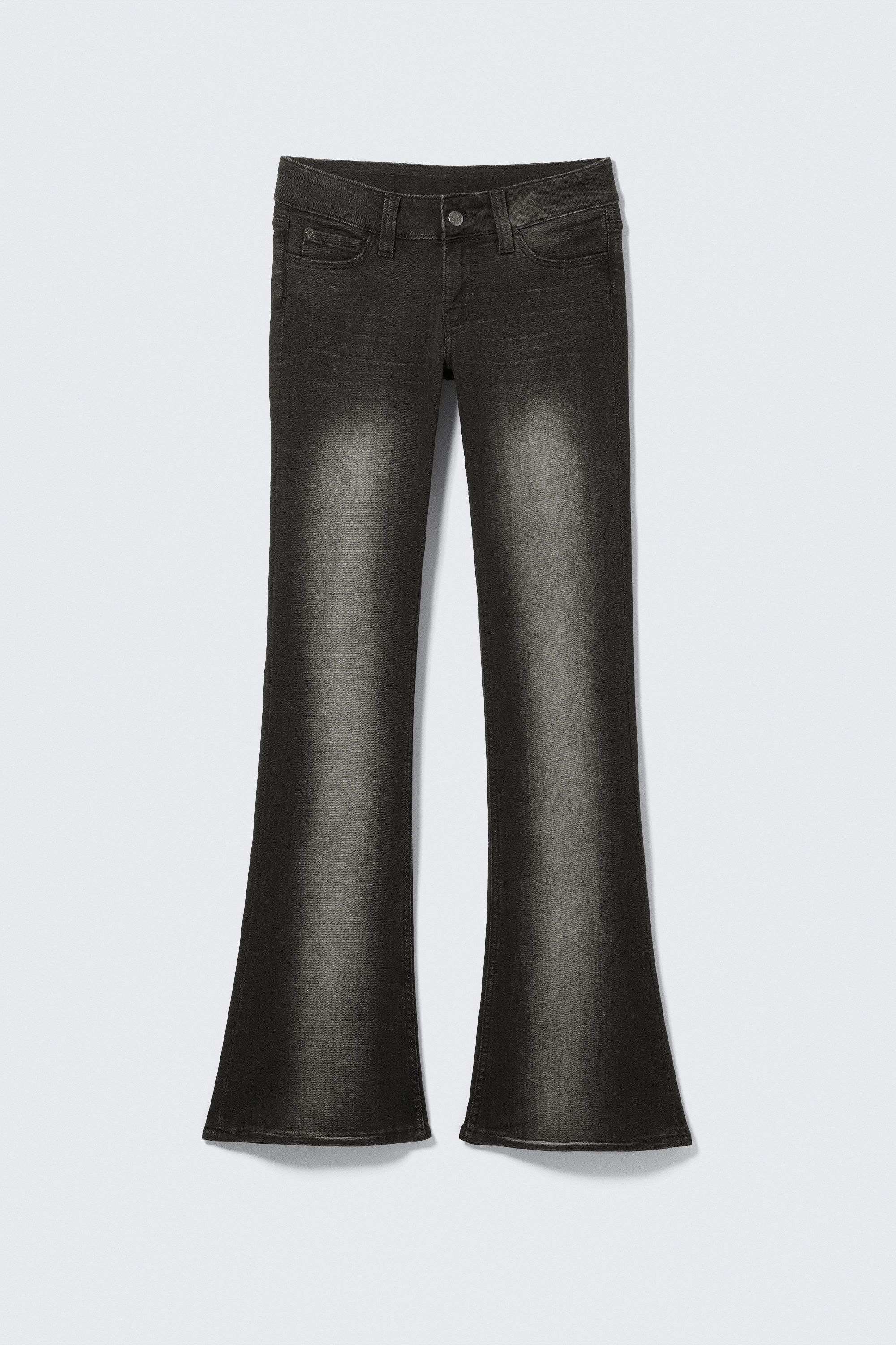 flare low rise coated flared skinny jeans - Coated Black - Black
