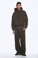 Washed Dark Brown - Loose Fit Hoodie - 1