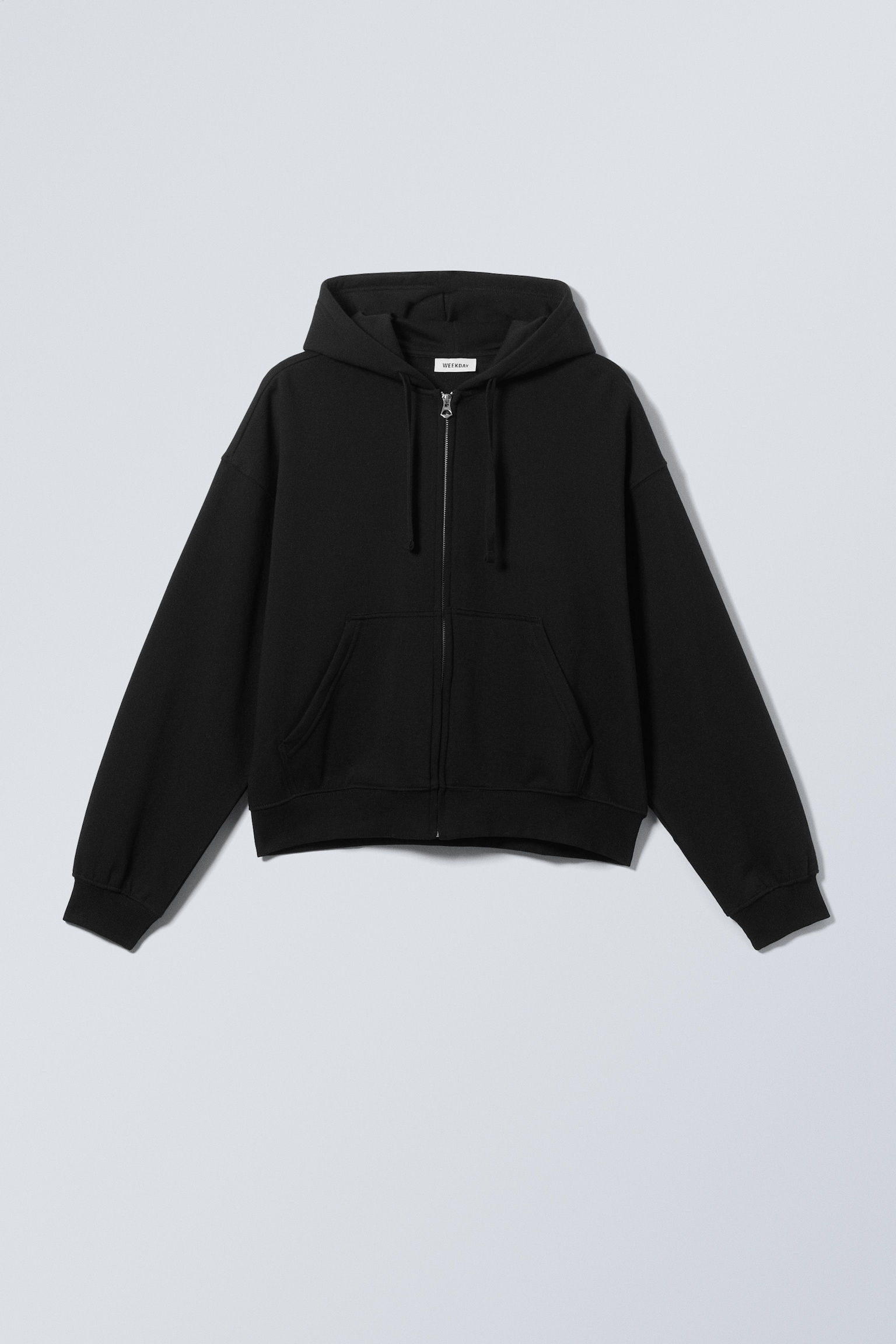 Boxy Midweight Zip Hoodie - Black/Light Grey Melange/Grey - 2
