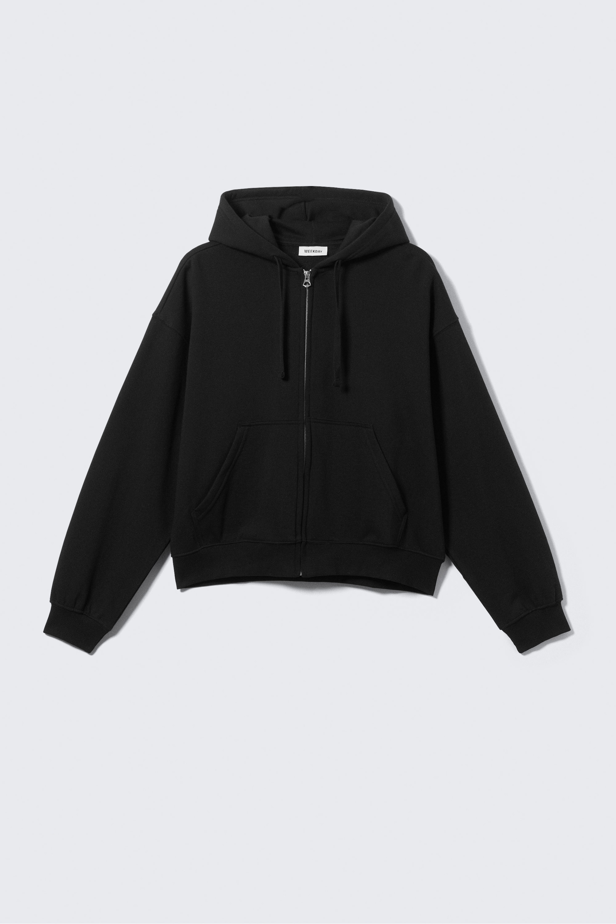 Black - Boxy Midweight Zip Hoodie - 1