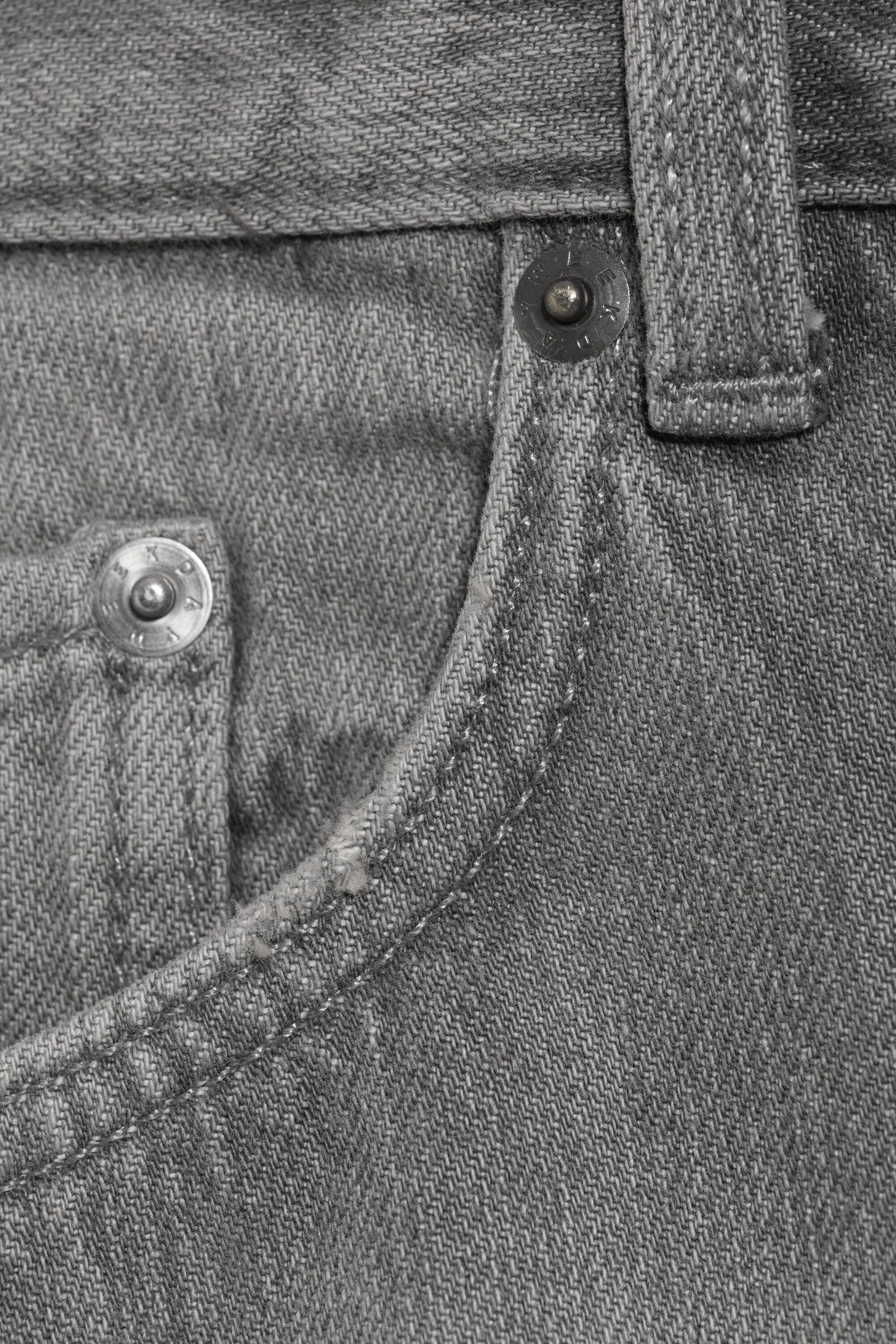 Complex Grey - Mellangrå - Astro Mid Waist Loose Baggy Unisex Jeans - 6