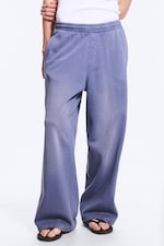 Verwaschenes Blau - Sweatpants mit mittelhohem Bund und geradem Bein - 2