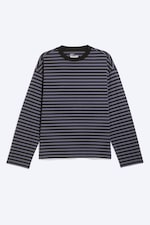 Lilas rayé/Noir - T-shirt ample à manches longues - 4