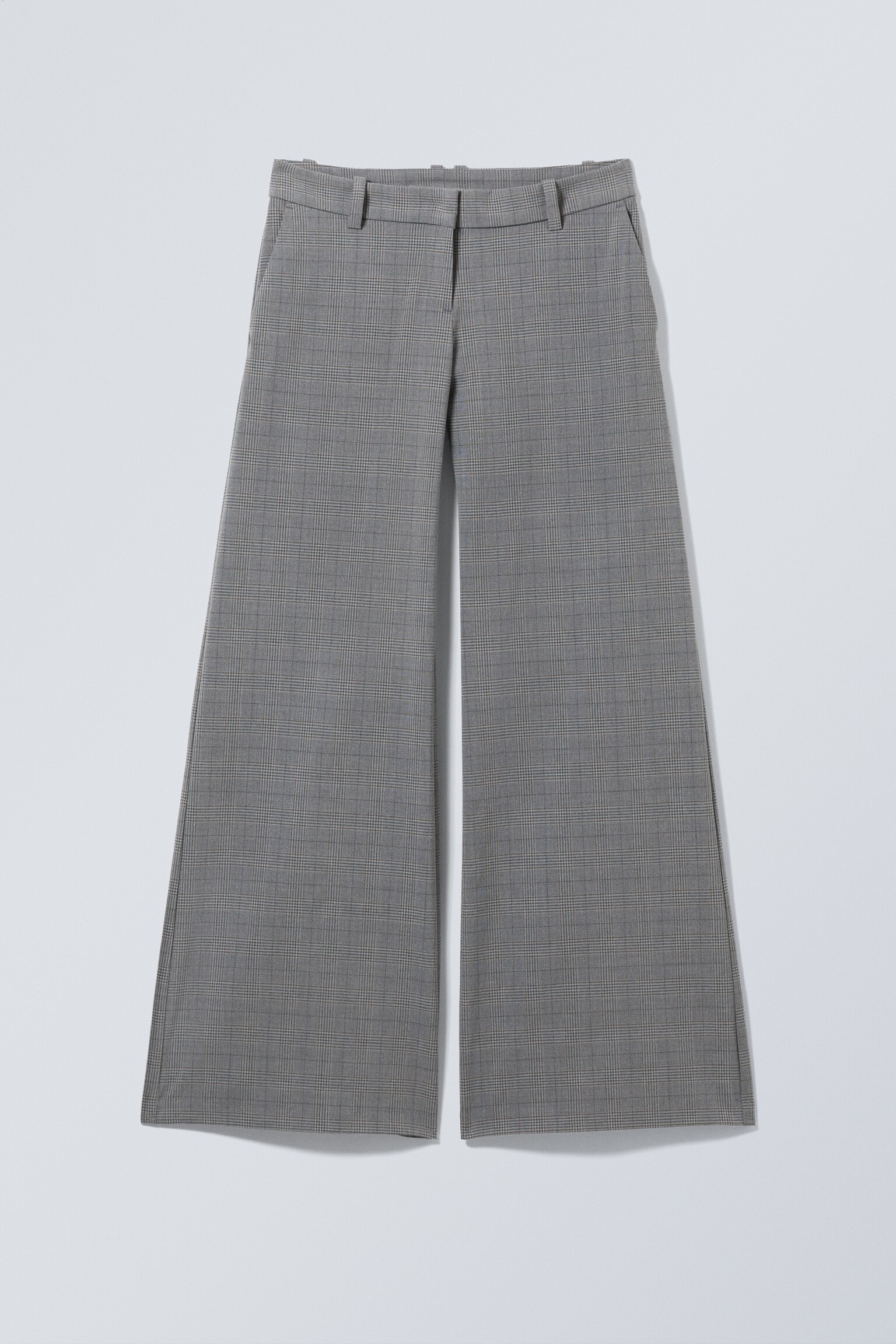 Pantalón sastre acampanado de tiro bajo - Topo oscuro a cuadros/Rayas marrón oscuro/Negro a rayas/Negro