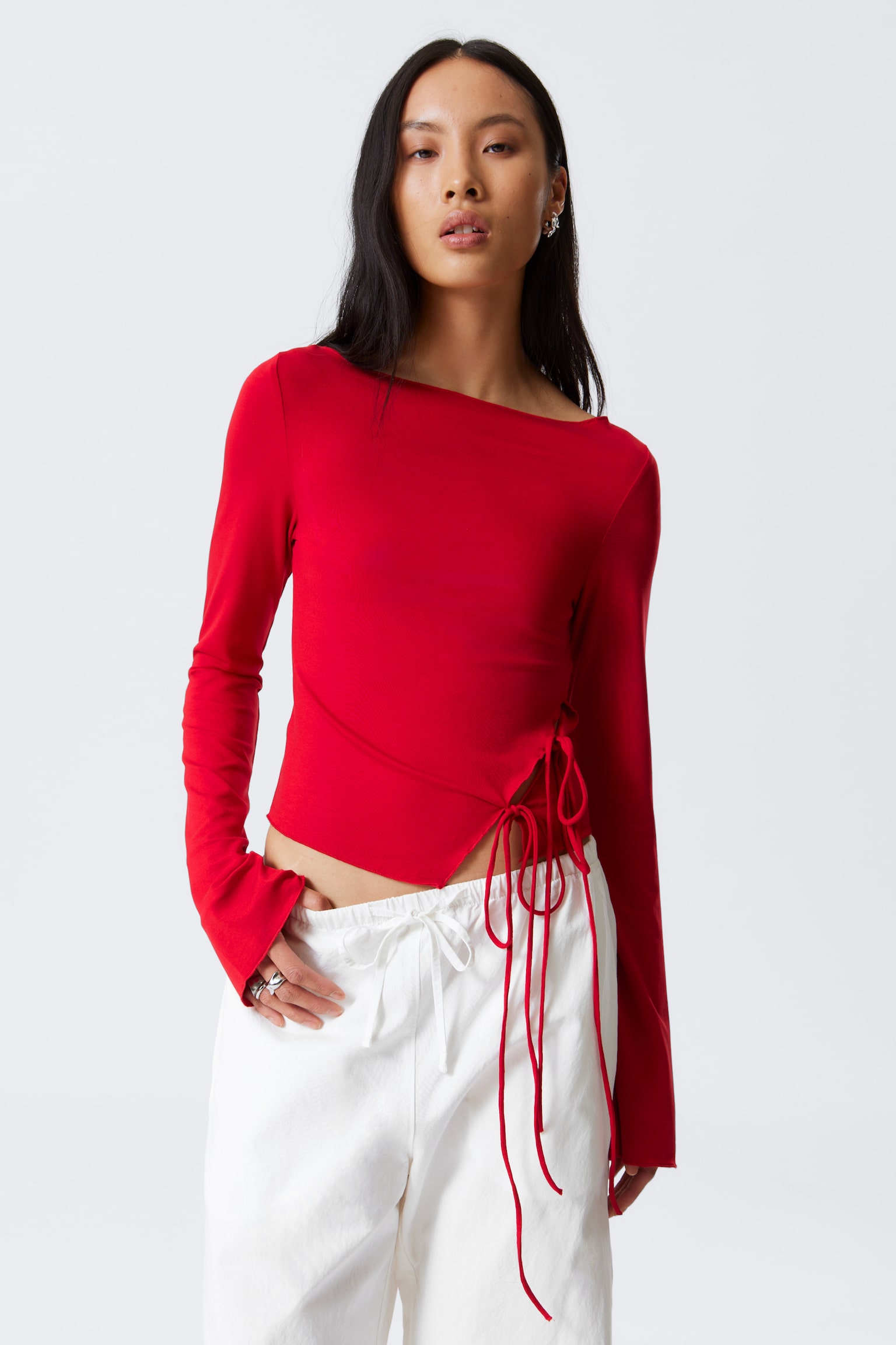 Side Tie Top - Red