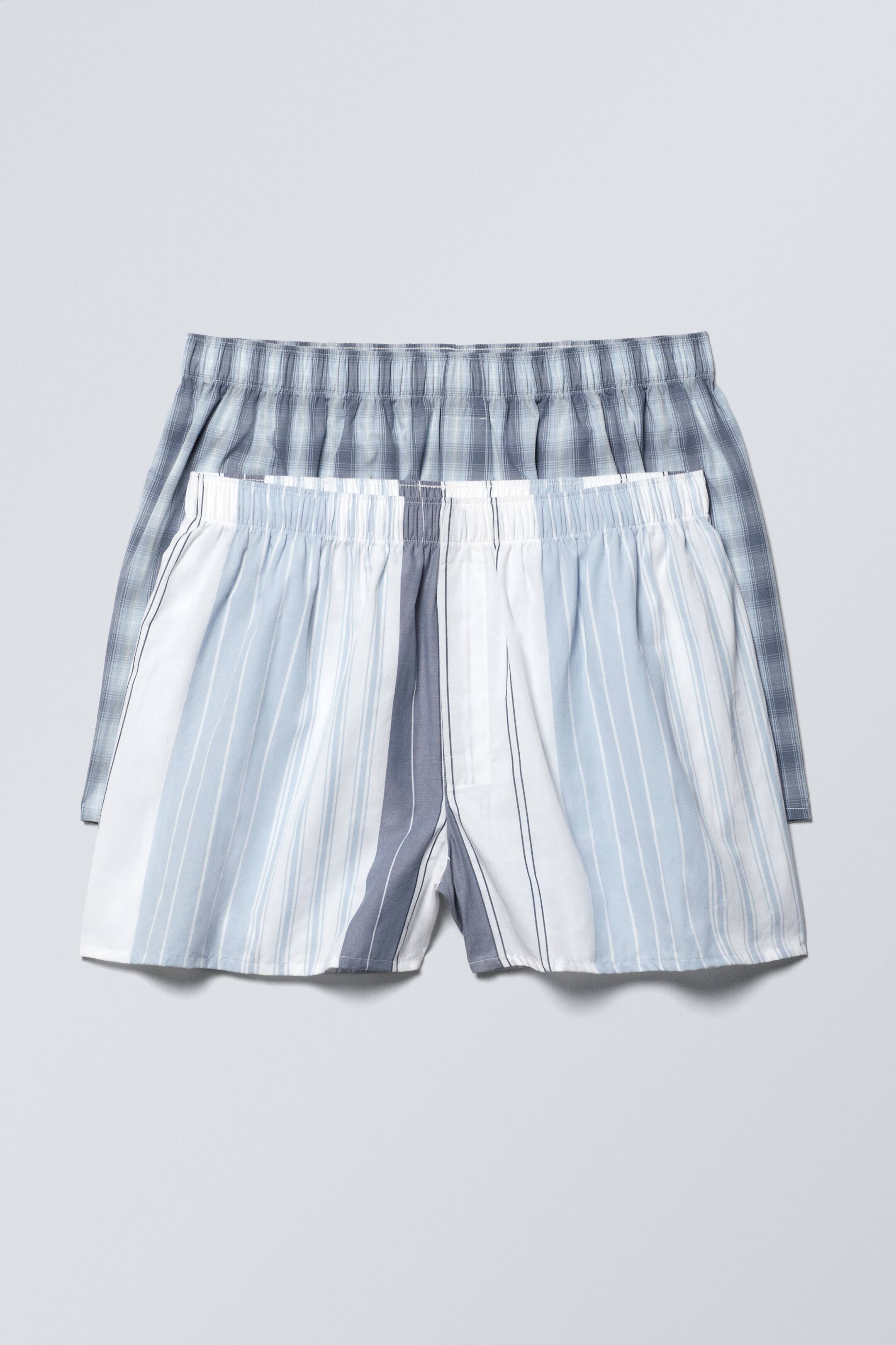 Agrandir l'image: Lot de 2 boxers - Rayures et carreaux bleus - HOMME | H&M FR 1