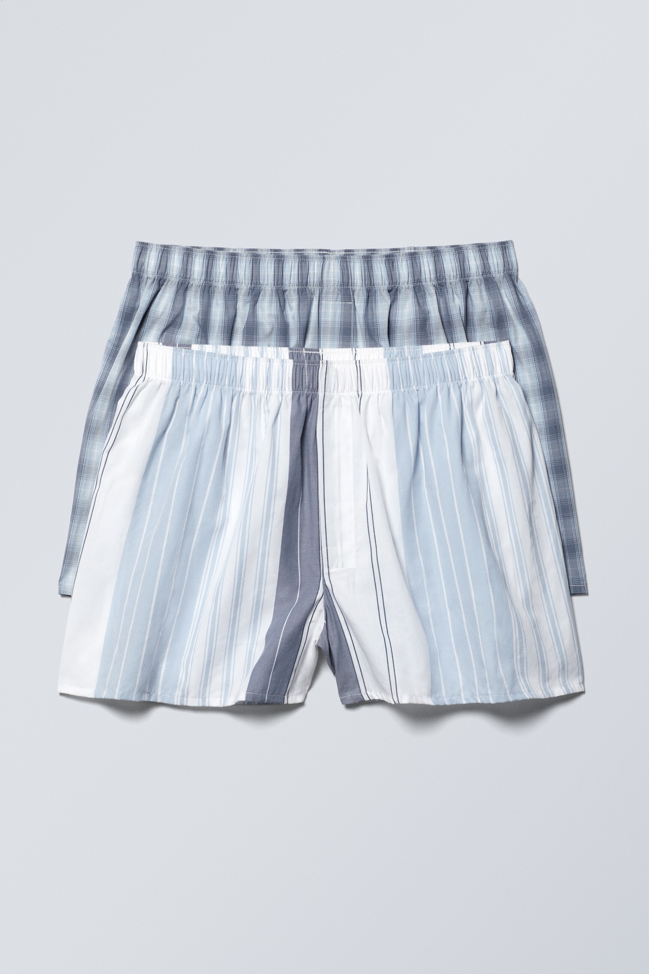 Größeres Bild ansehen: Boxershorts 2er-Pack - Blau gestreift & kariert - Men | H&M DE 1