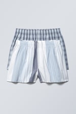 Blue Stripe & Check - 2-pack Boxer Shorts - 0