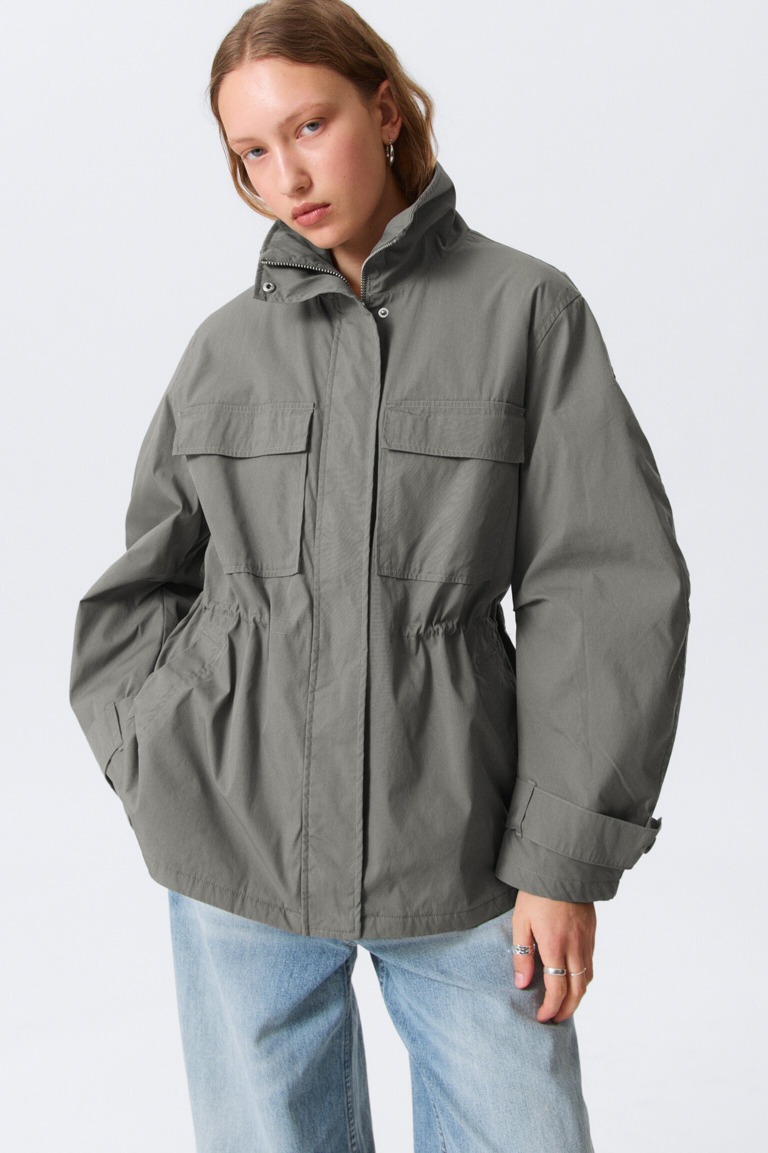 Relaxed Utility Jacket - Grey/Beige - 4