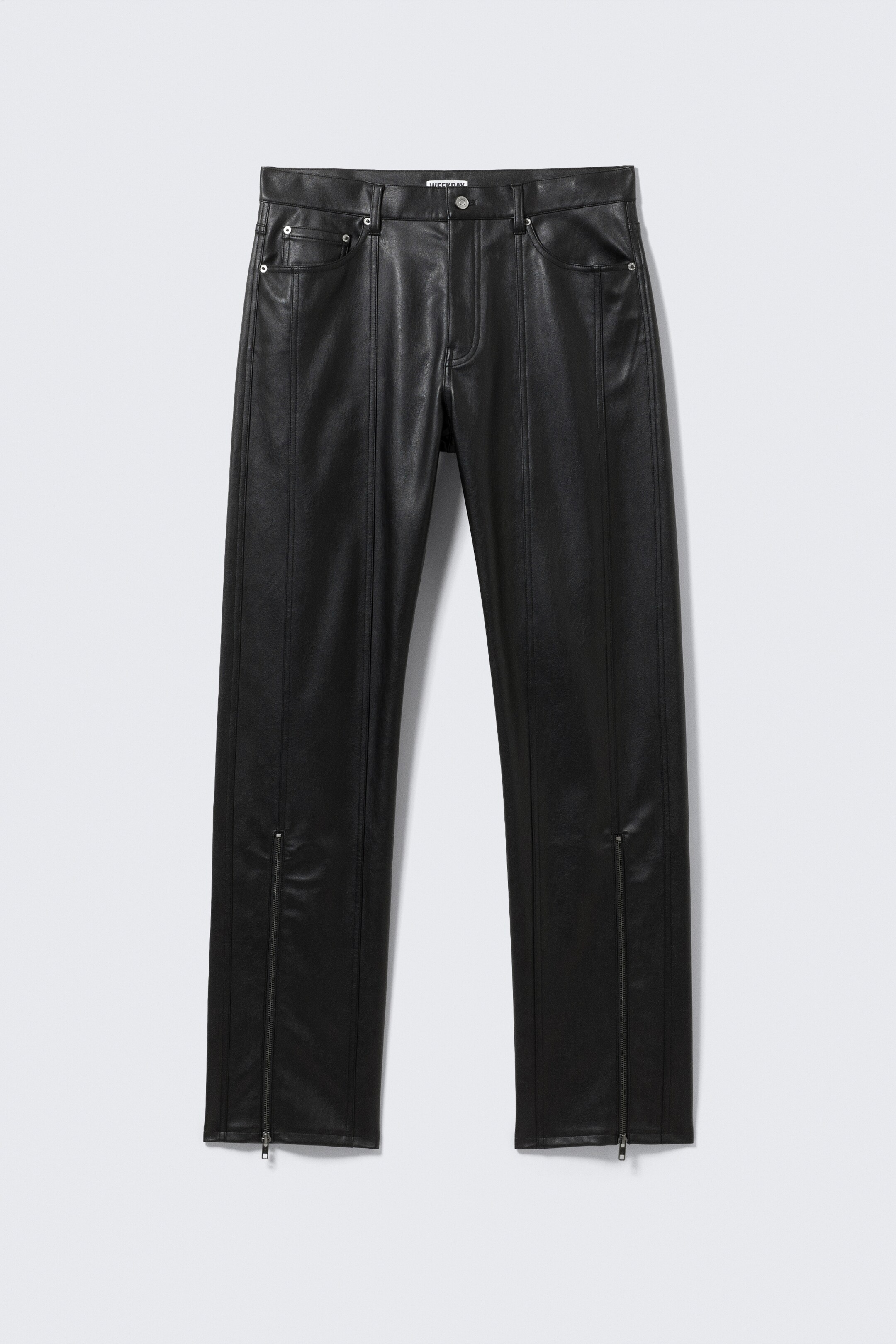 View larger image: Space Relaxed Faux Leather Zip Hem Trousers - Black - Men | H&M GB 5