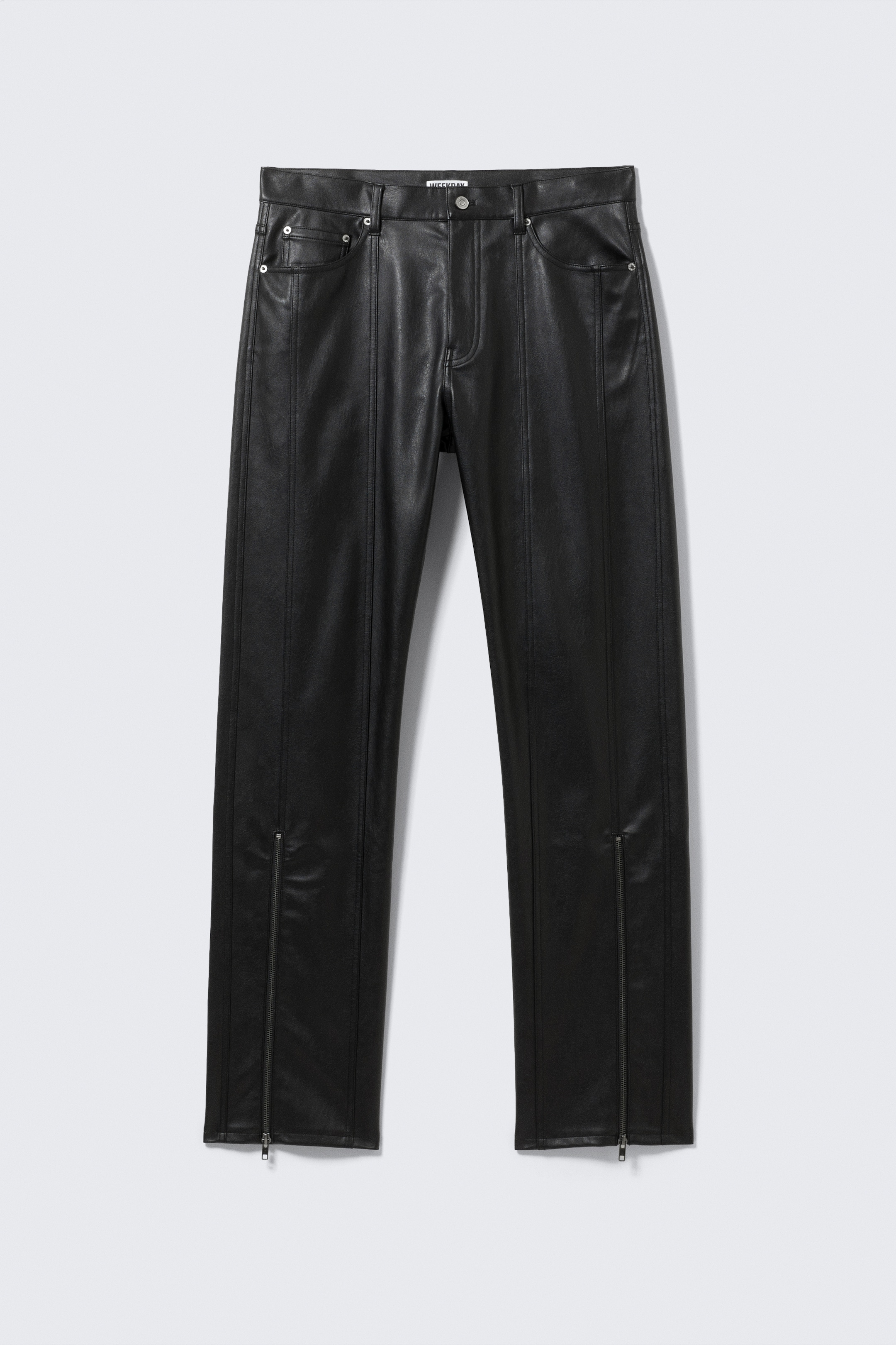 Grotere afbeelding bekijken: Space Relaxed Faux Leather Zip Hem Trousers - Zwart - HEREN | H&M BE 5
