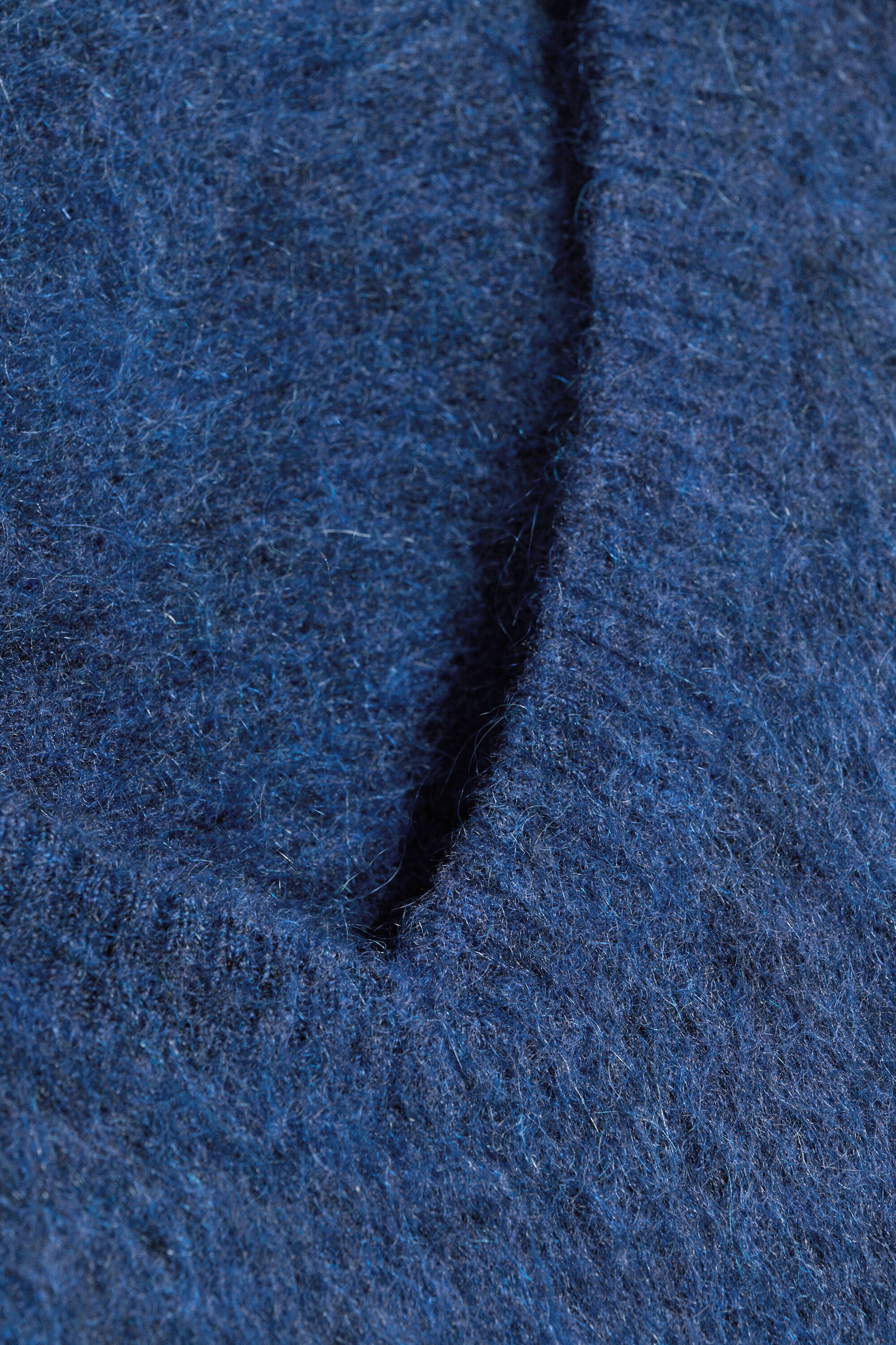 Blue - Mohair-blend V-neck Sweater - 4