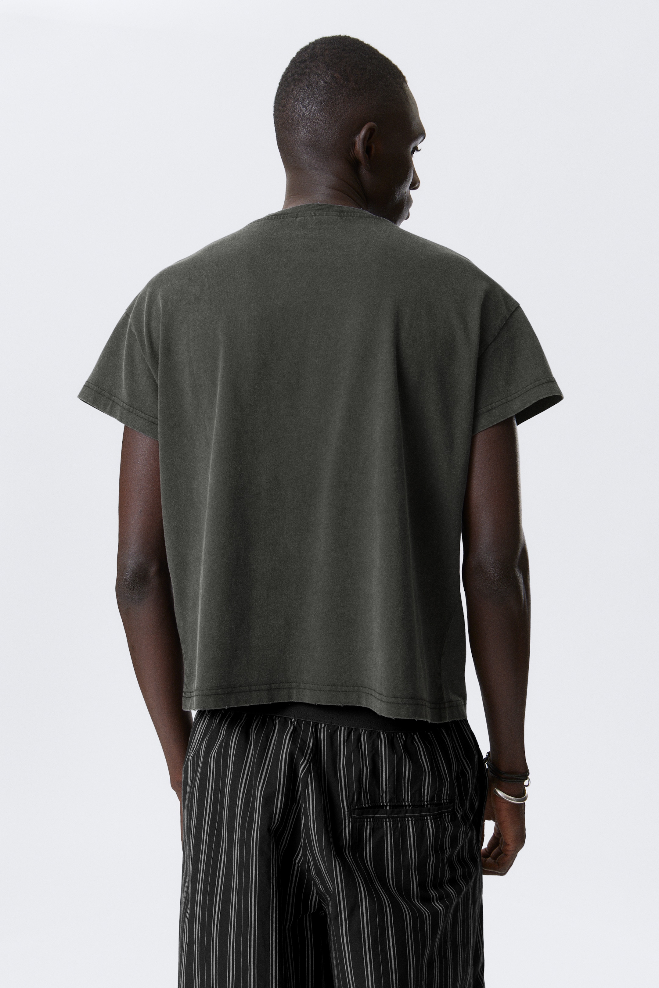 Ver imagem maior: T-shirt de algodão boxy com estampado - Cinzento-escuro - Spacenet - HOMEM | H&M PT 3