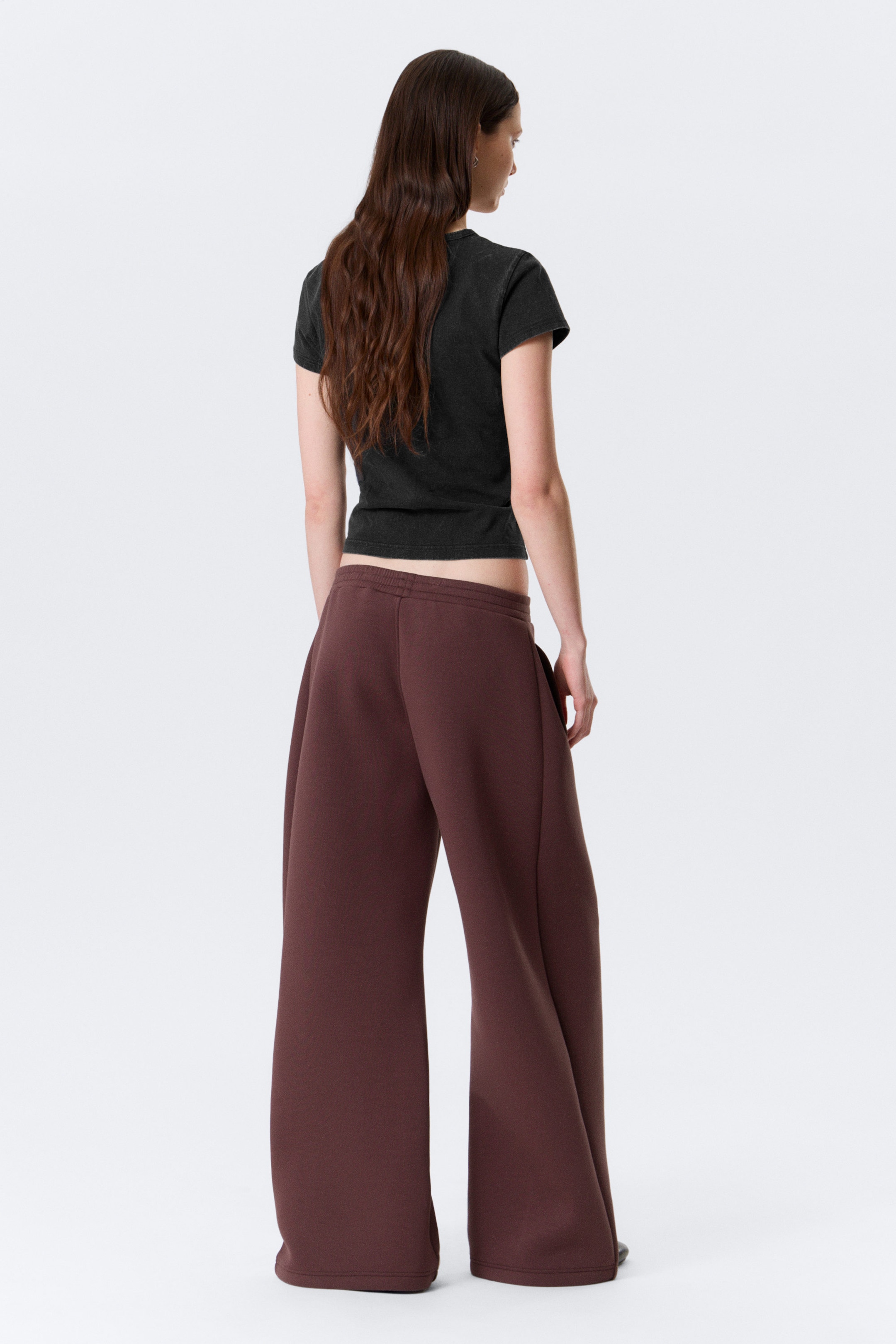 Burgundy - Relaxed Barrel Leg Scuba Sweatpants - 3