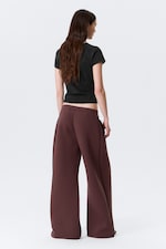 Burgundy - Relaxed Barrel Leg Scuba Sweatpants - 3
