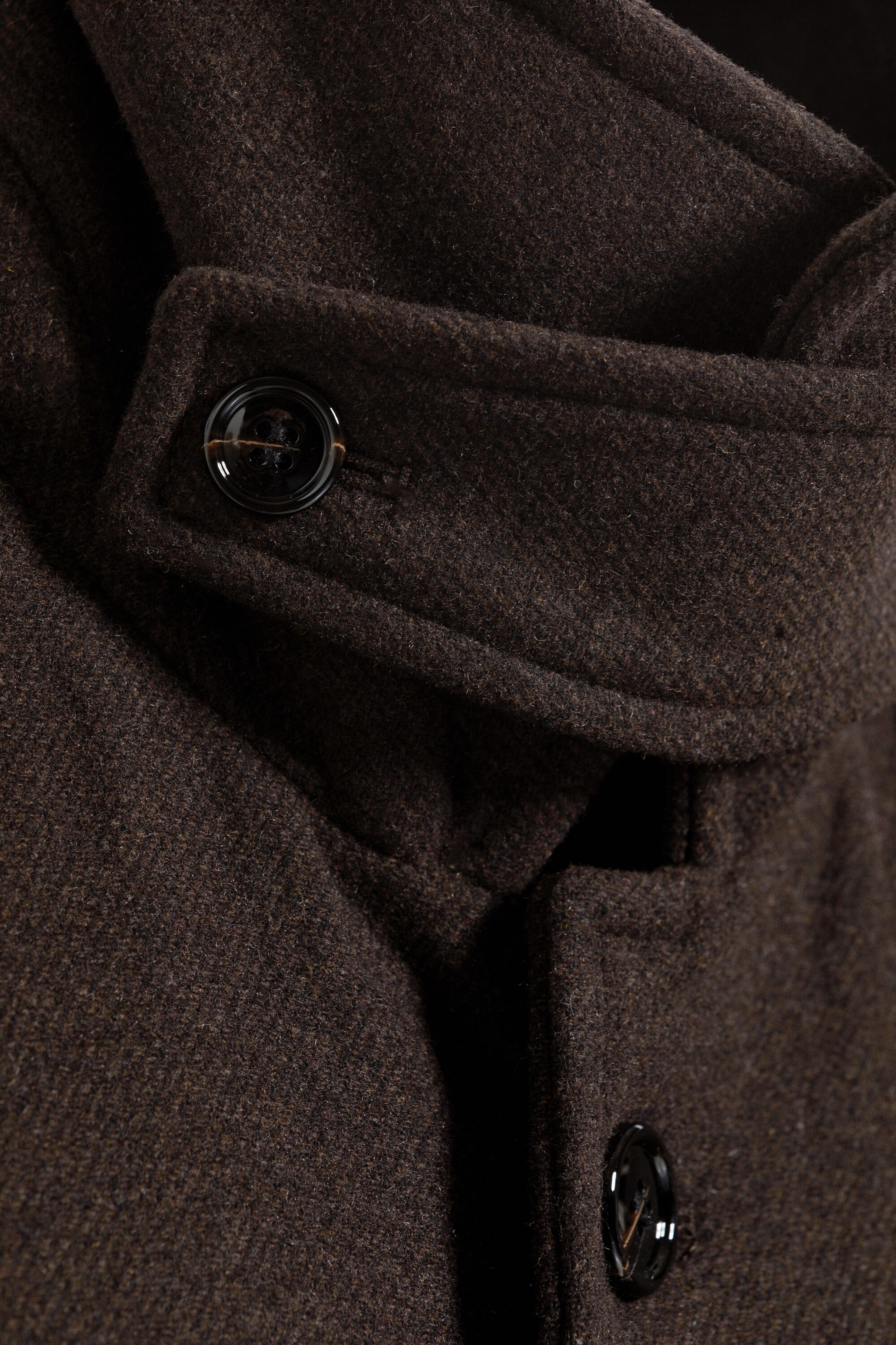Dark Brown - Herringbone - Oversized Wool-Blend Car Coat - 2