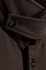 Dark Brown - Herringbone - Oversized Wool-Blend Car Coat - 1