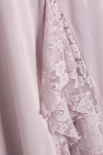 Dusty Pink - Lace-Insert Satin Maxi Dress - 5