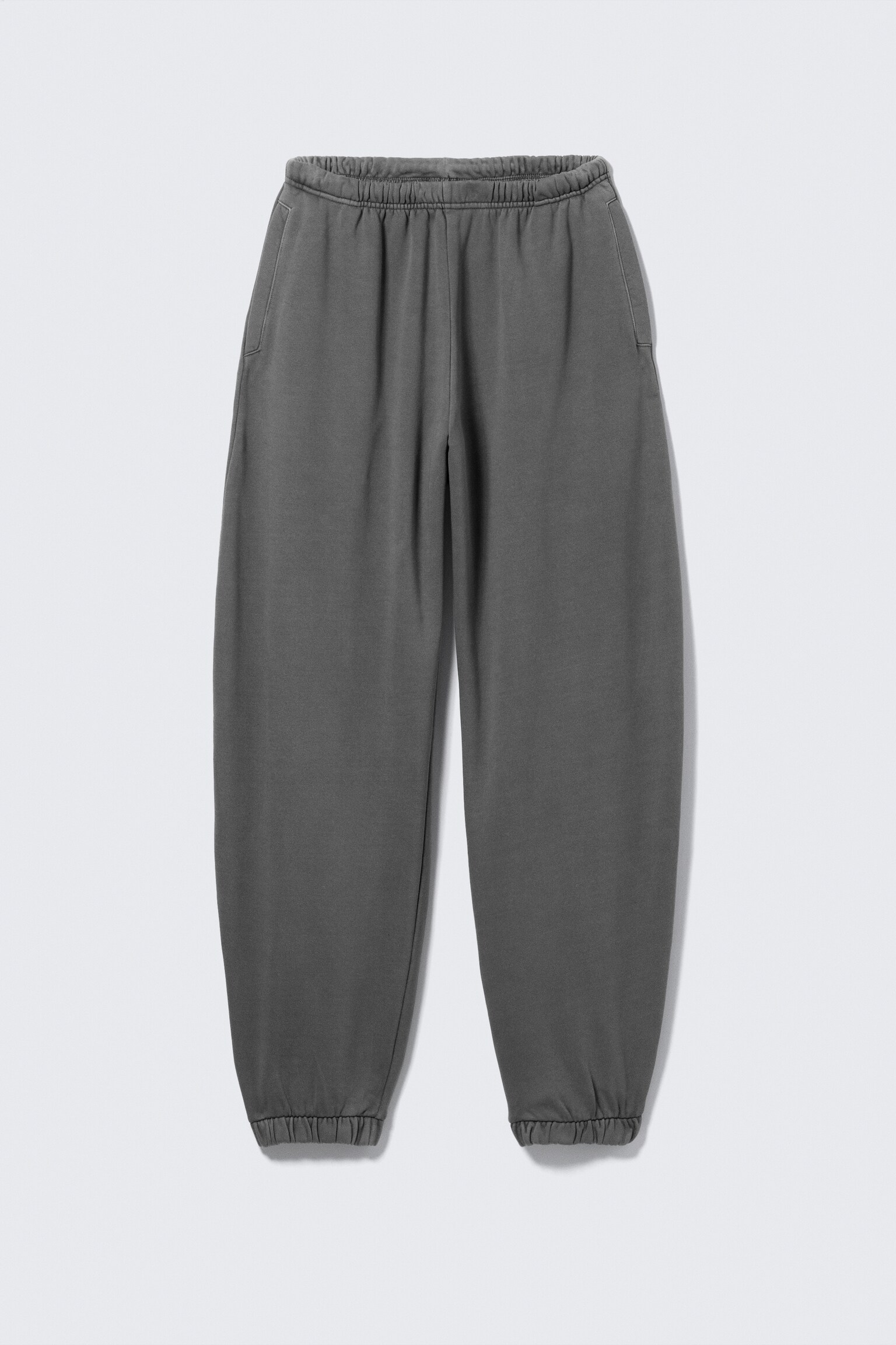 Lockere Sweatpants aus schwerem Baumwollfleece - Verwaschenes Schwarz/Grey Melange