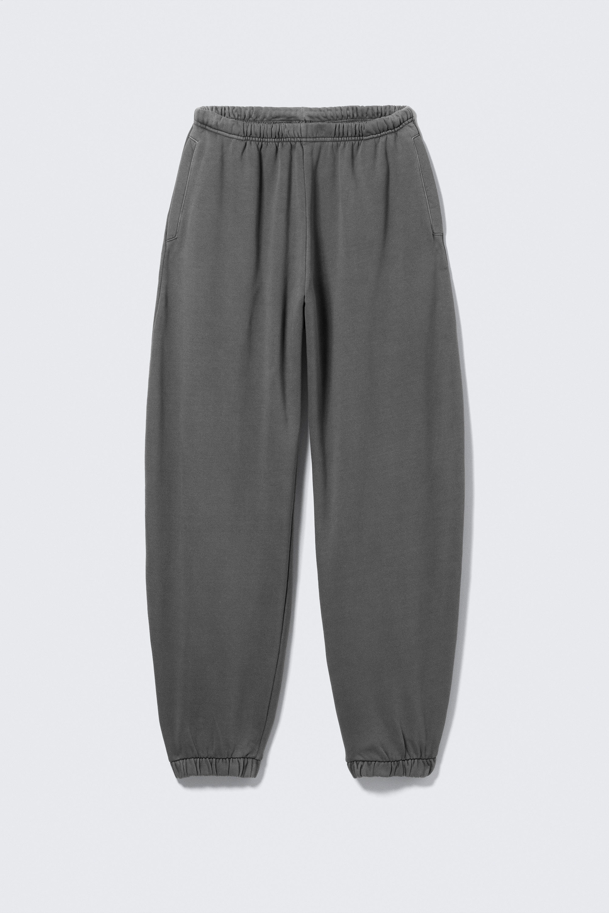 Tvättad Svart - Sweatpants med lös passform i kraftig bomull - 1