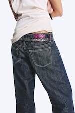 Blue Rinse - Dark Blue - Messy Low Rise Regular Straight Jeans - 4