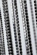 Gunmetal - Rhinestone Fringe Bikini Shoulder Piece - 1