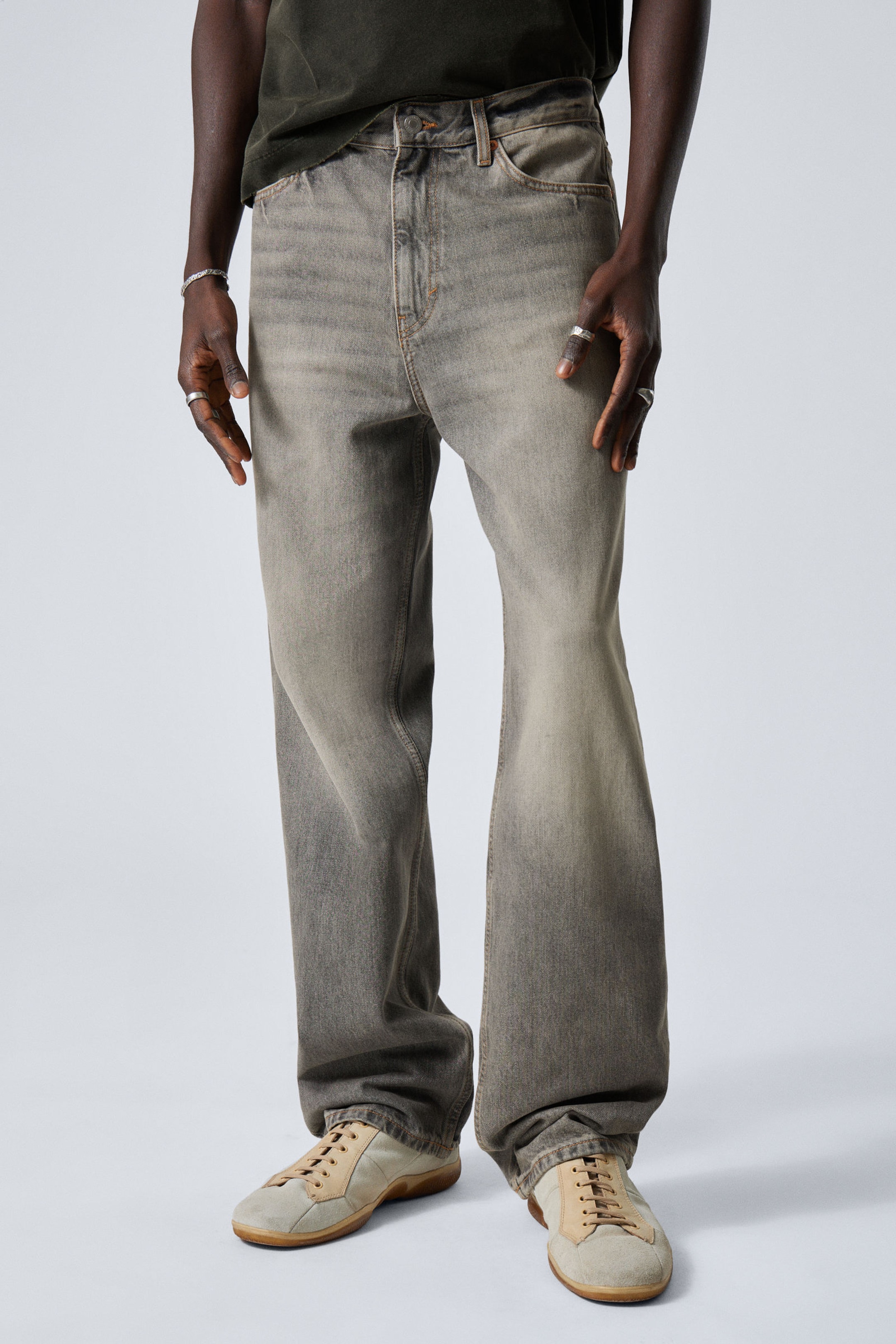 Canyon Grey - Medium Grey - Galaxy Loose Straight Leg Jeans - 8