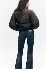 Dunkelbraun - Pufferjacke mit Kragen - 3