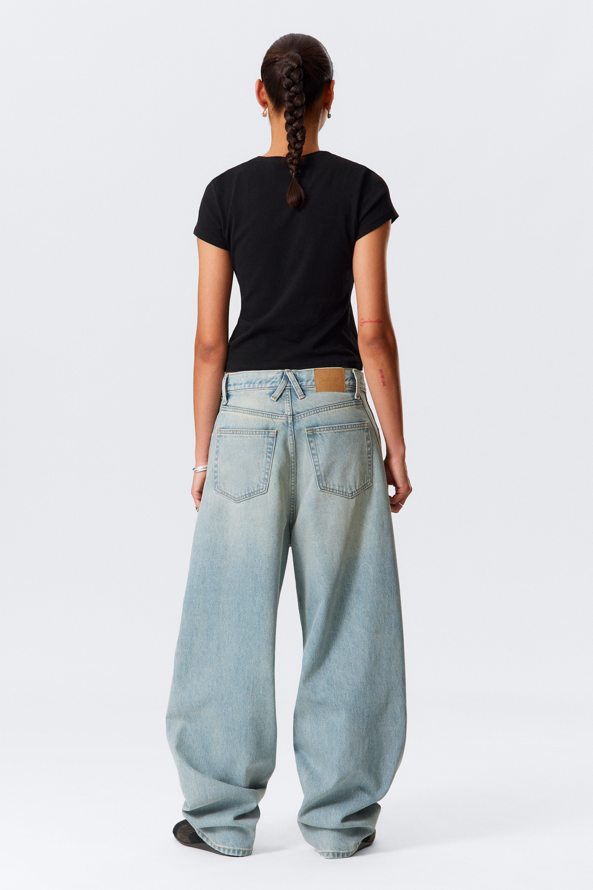 Port Blue - Light Blue - Panelled Loose Fit Baggy Leg Unisex Jeans - 8