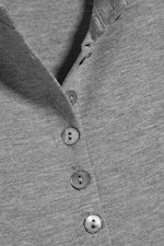 Dusty Grey Melange - Pearl Button Up Top - 1