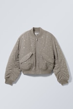 Dusty Mole - Cropped Eyelet Bomber Jacket - 0