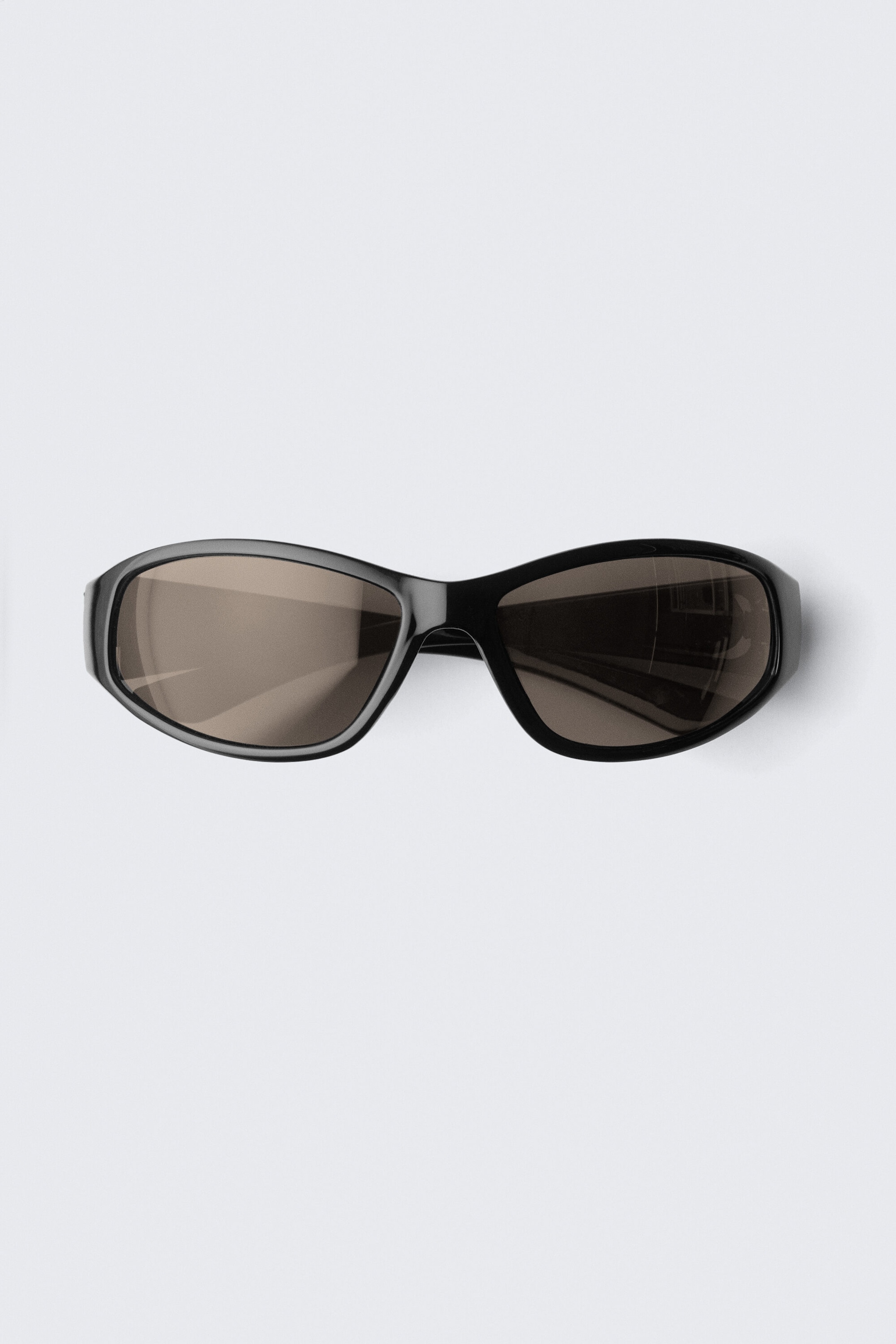Schwarz - Schwarze Gläser - Wrap-Around-Sonnenbrille - 2