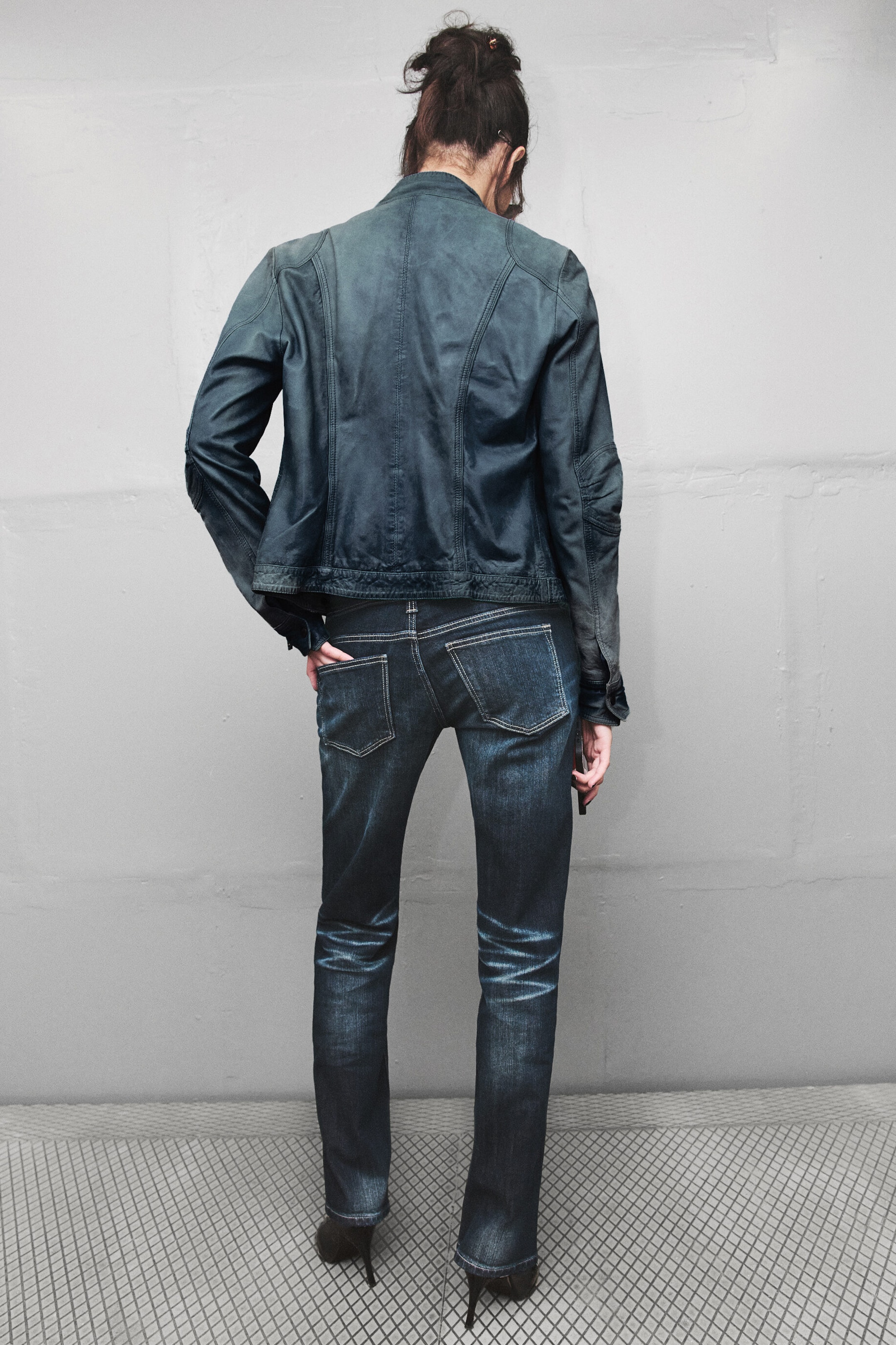 Vintage Slub - Dark Blue - RIOT LOW RISE SLIM FIT BOOTCUT JEANS - 3