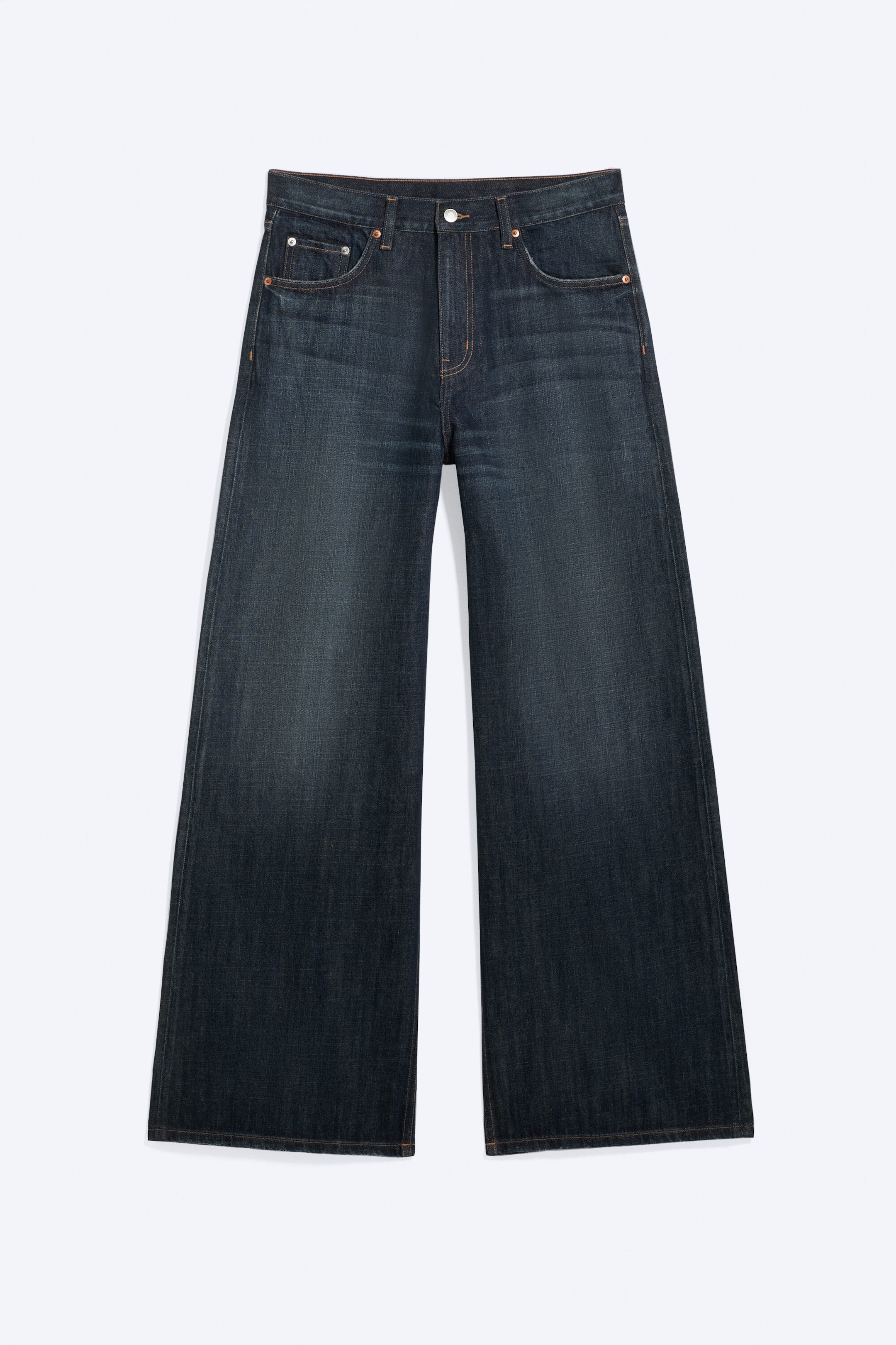 Deep Ocean Blue - Dunkelblau - Solar Regular Waist Loose Wide Unisex Jeans - 7