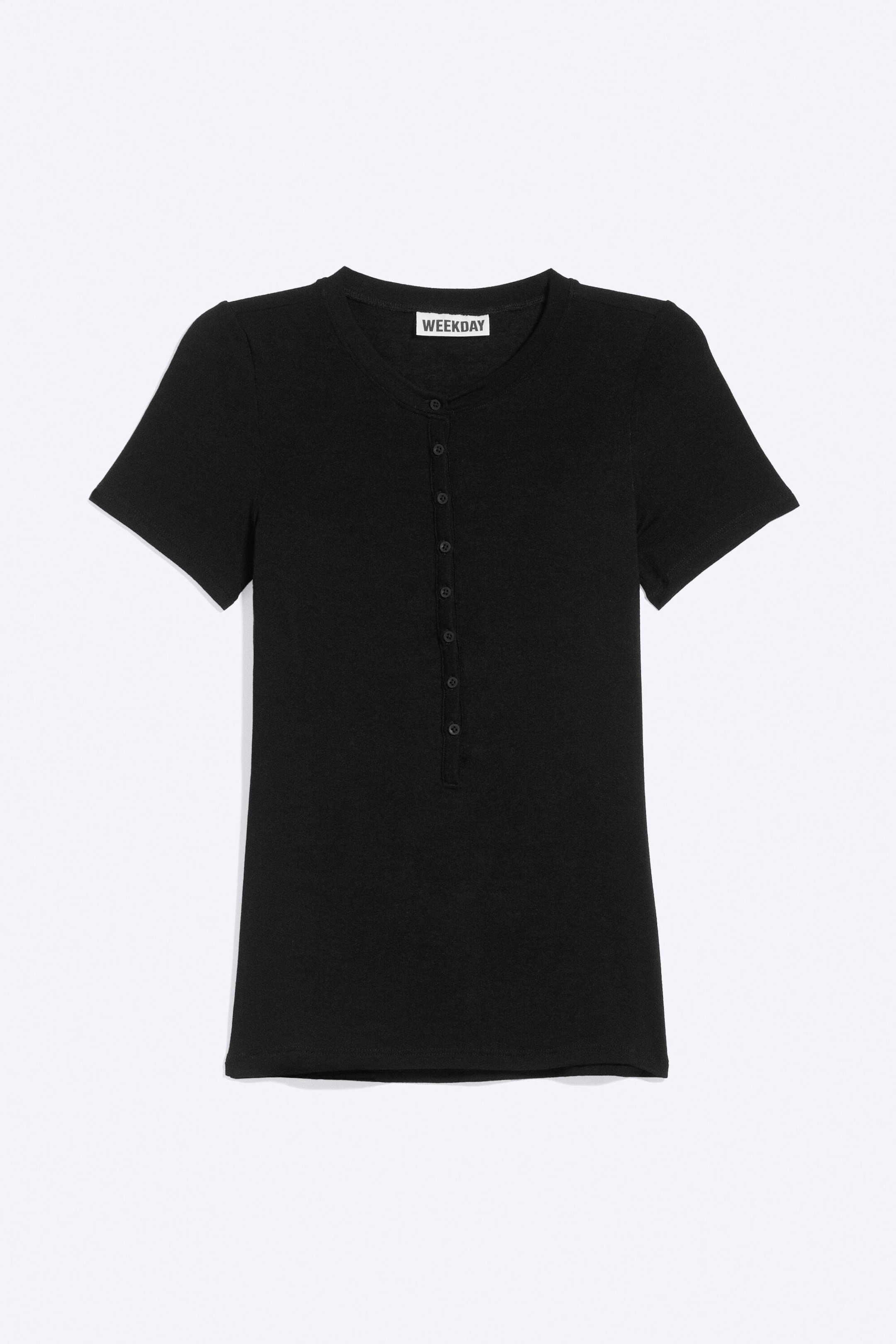 Black - Kurzärmliges Henley-Top - 1