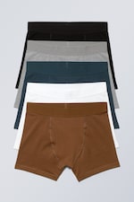 Schwarz/Grau/Blau/Weiß/Braun - Boxershorts 5er-Pack - 0
