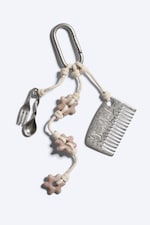 Beige/Silver - Multi Charm Keyring - 1