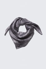 Black - Printed Square Scarf - 1