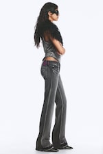 Black Moon - Grå - Booty Bei Low Waist Skinny Bootcut Jeans - 2