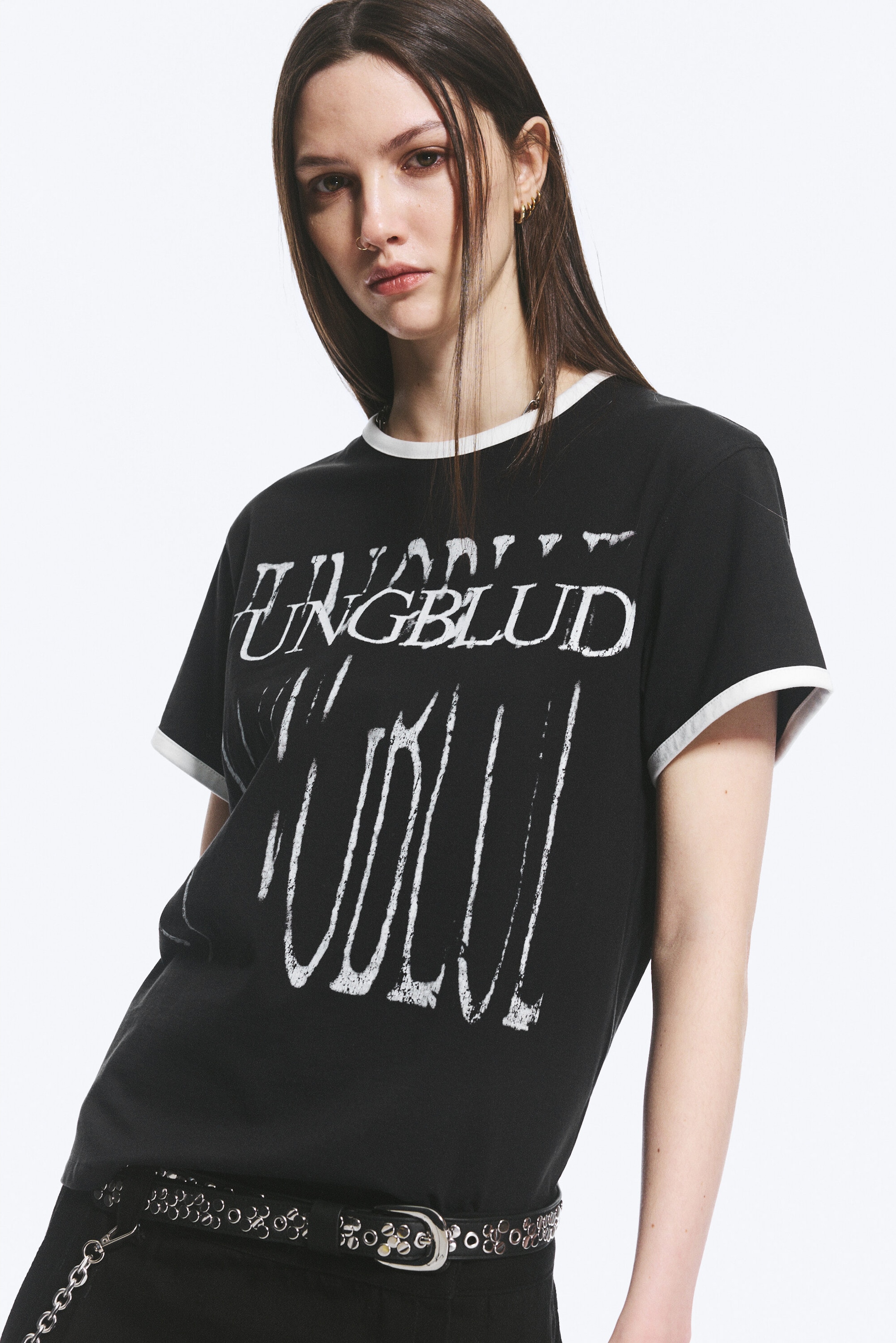 Off-black - Yungblud Printed Ringer Tee - 2