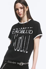 Off-black - Yungblud Printed Ringer Tee - 1