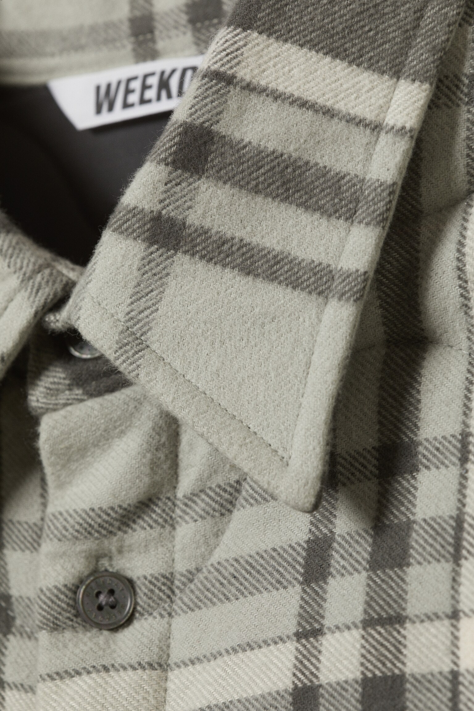 Watowana flanelowa kamizelka wierzchnia - Grey Checked - 4