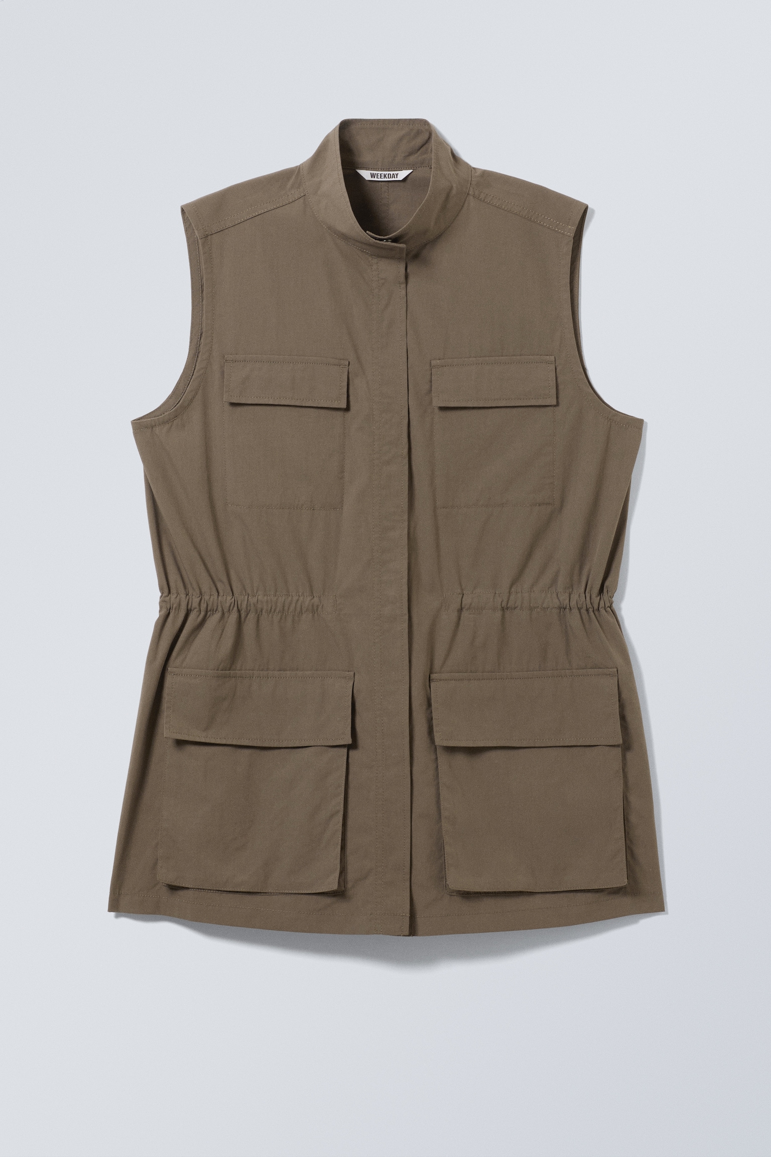 Sleeveless Loose Fit Utility Vest - Talpa scuro