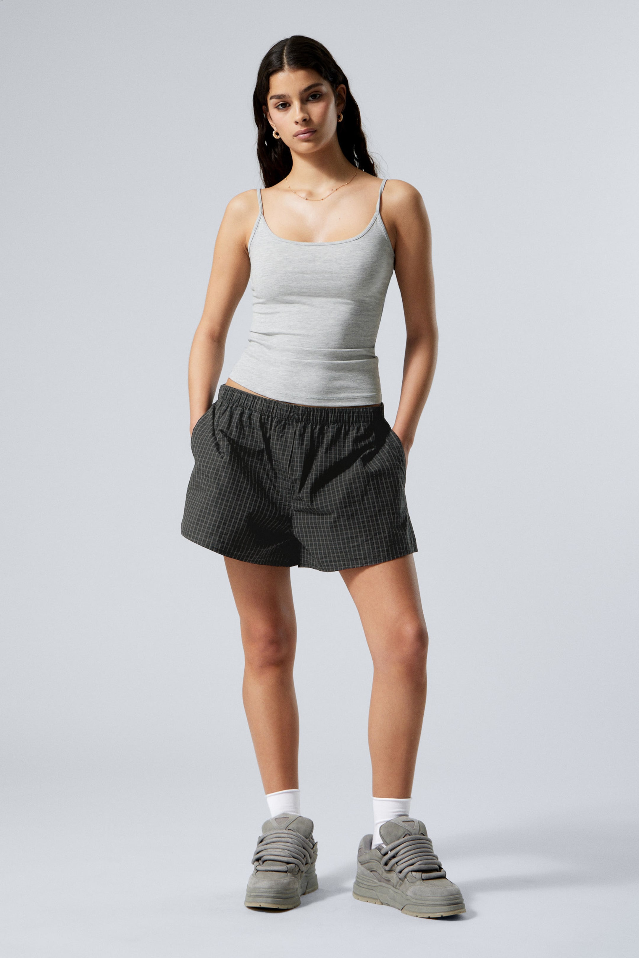 #AFAFAF - Fitted Strappy Scoop Neck Singlet - 2