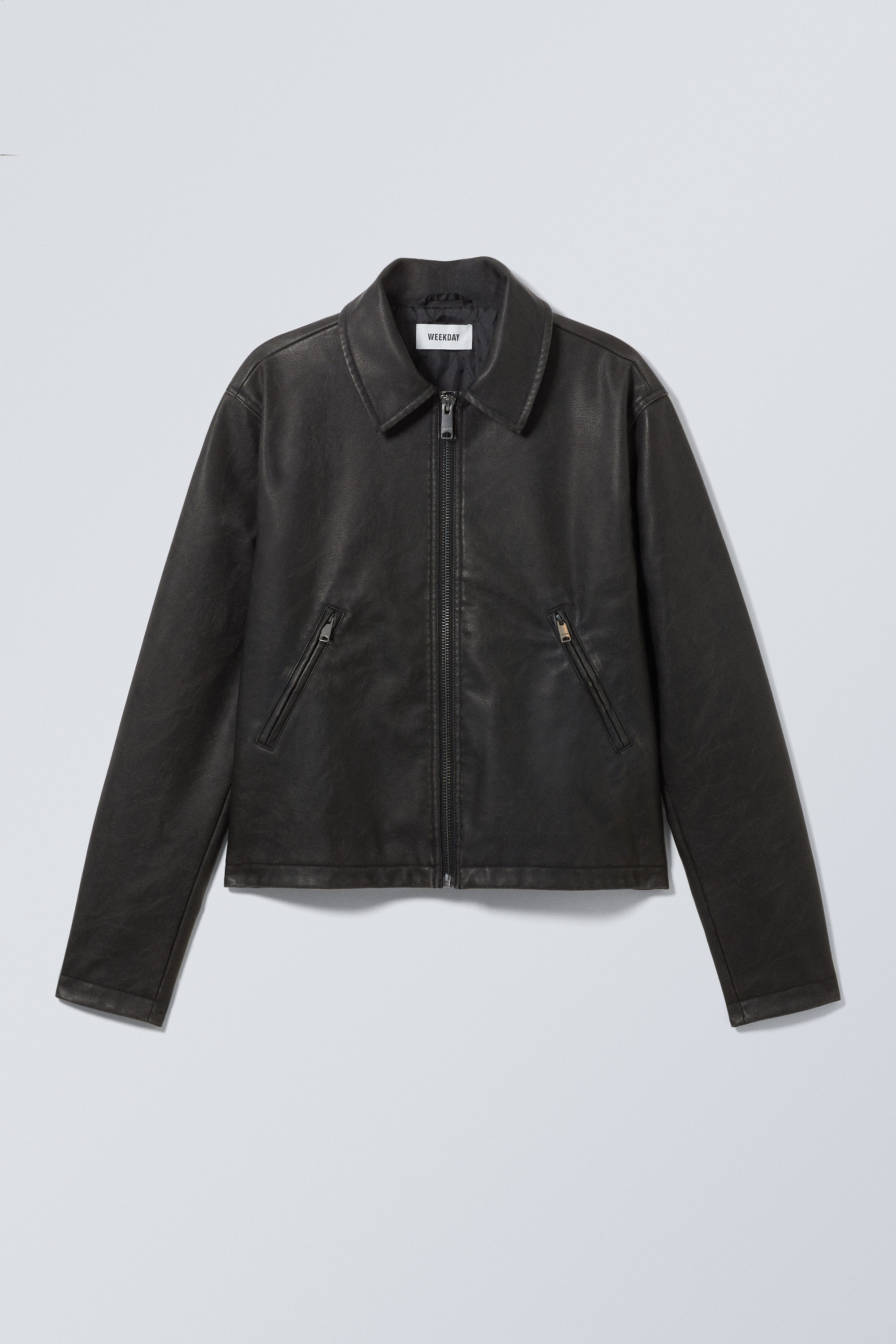 shrunken faux leather jacket - Black | Weekday WW